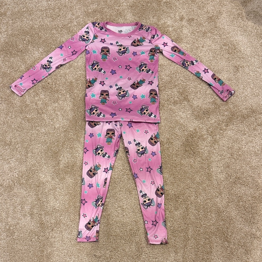 Kids Pink Pajamas with LOL Surprise. Cuddle Duds. Super soft. Hardly wore